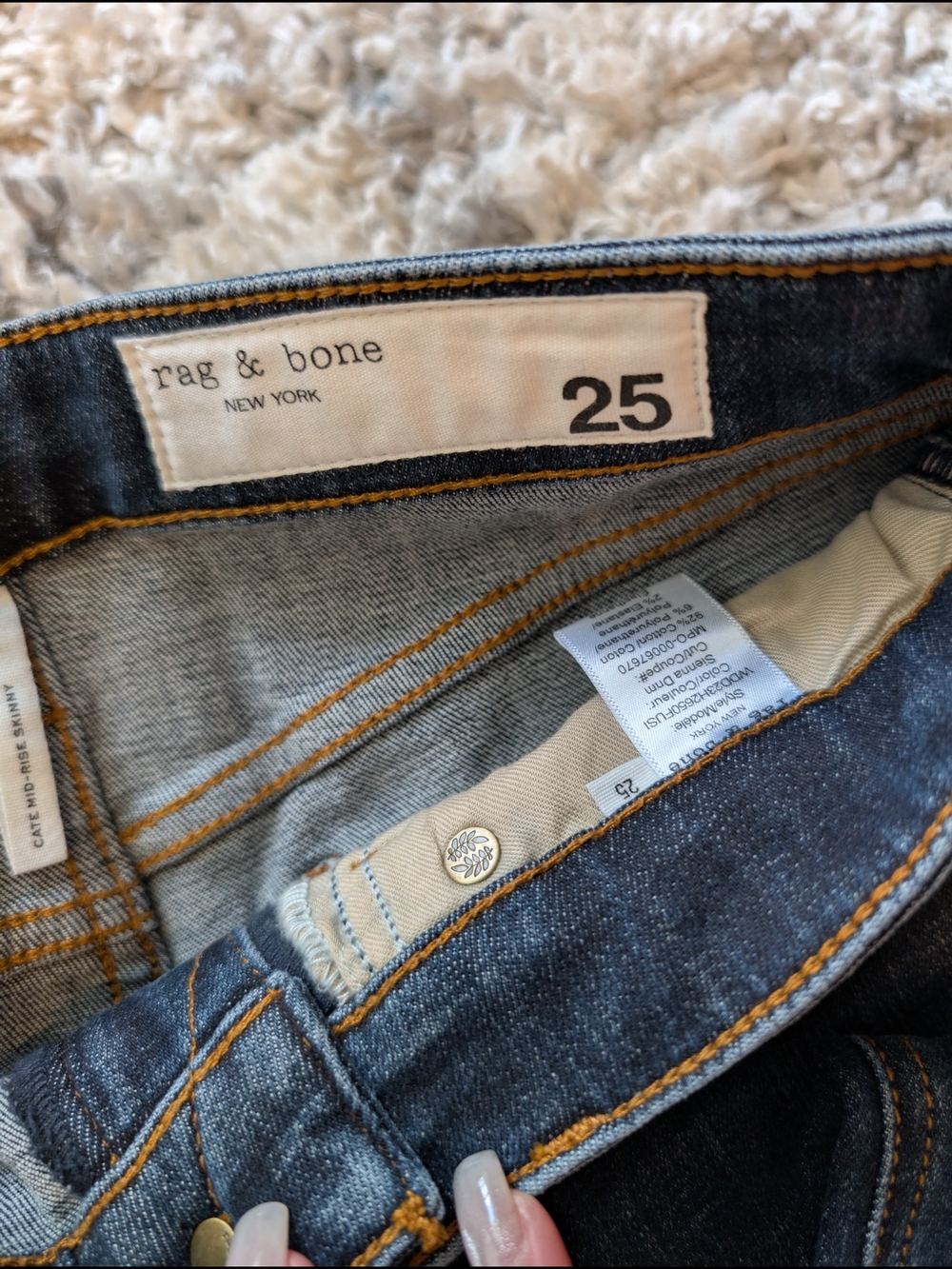 Rag & Bone Indigo Stretch Skinny Jeans (Cate) - Picture 7 of 16